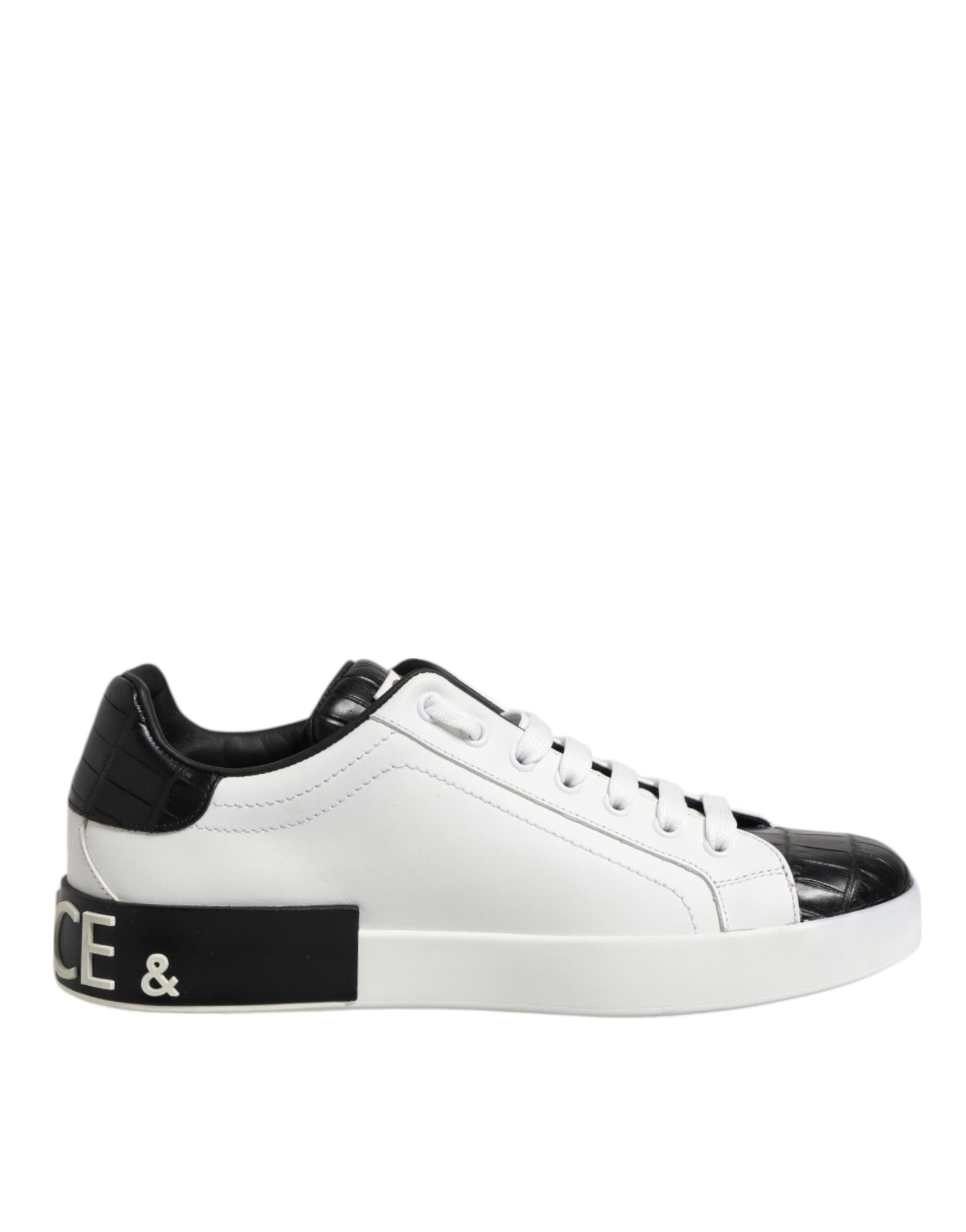Chaussures de sport Portofino en cuir blanc et noir