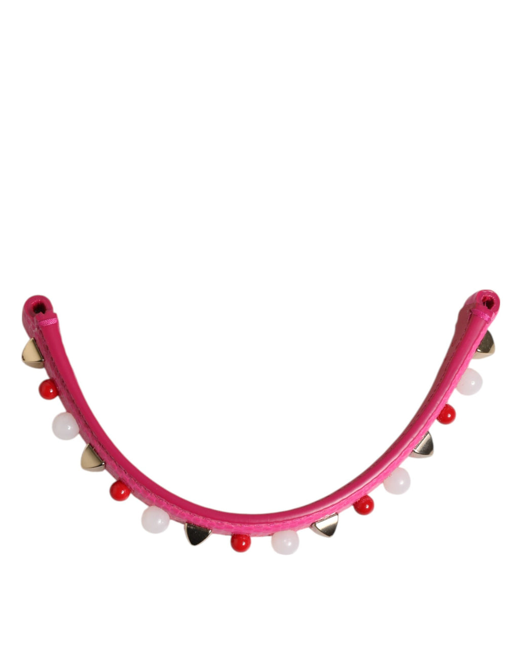 Bandoulière en cuir rose décorée pour sac à main, pour femme.