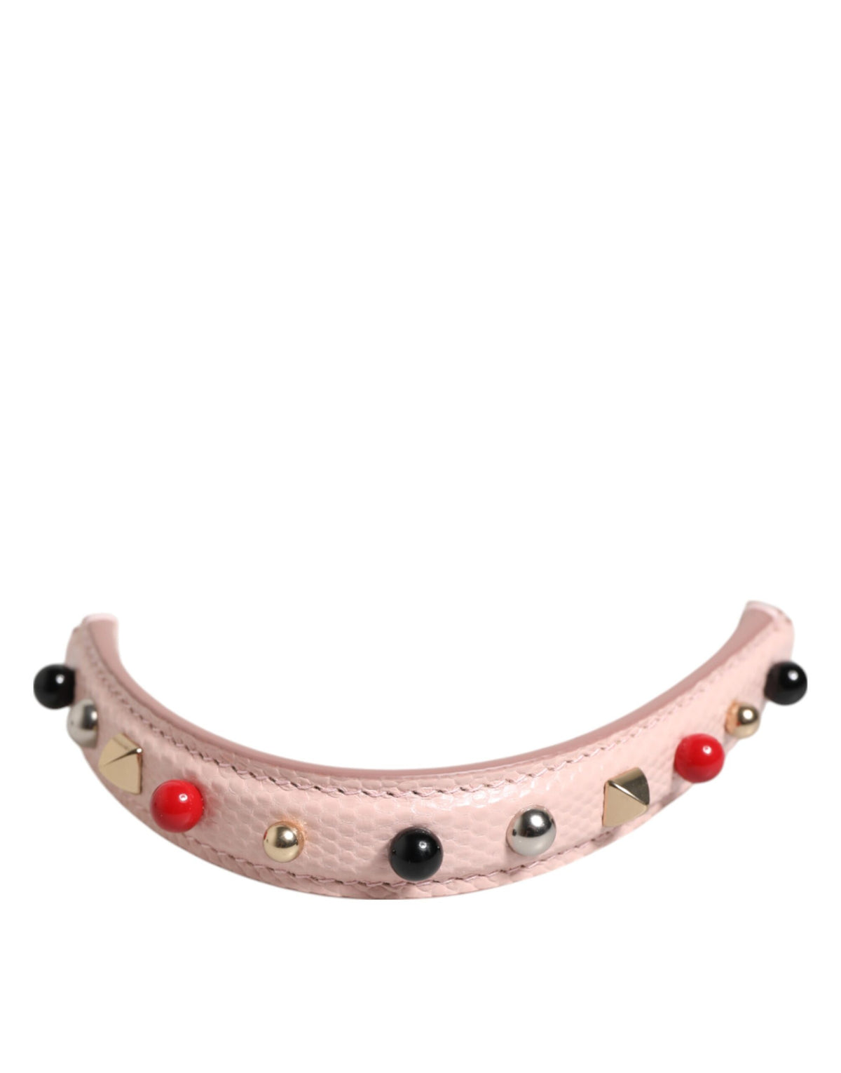 Bandoulière en cuir rose clair décorée pour sac à main