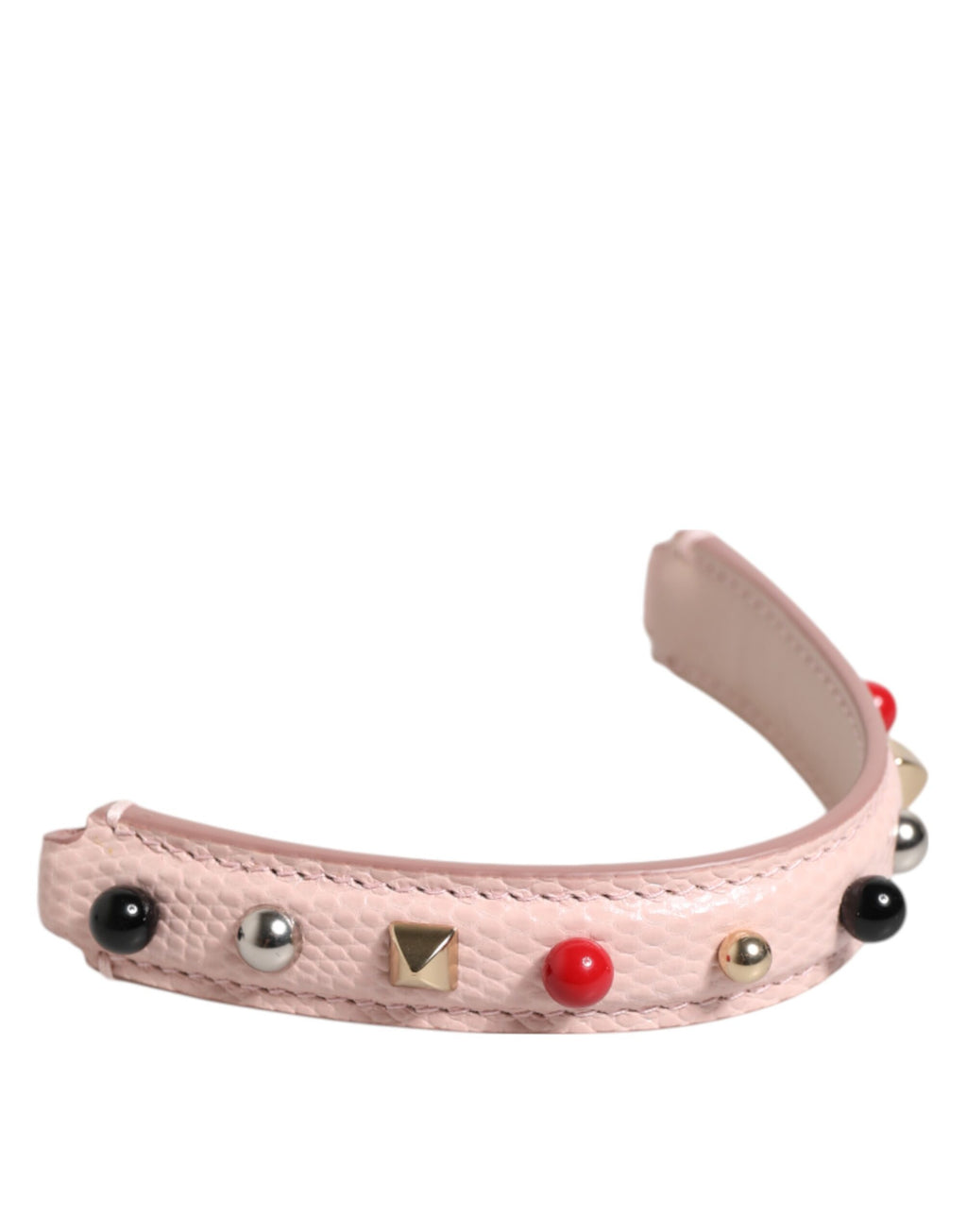 Bandoulière en cuir rose clair décorée pour sac à main