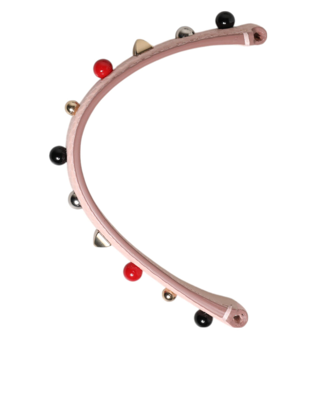 Bandoulière en cuir rose clair décorée pour sac à main