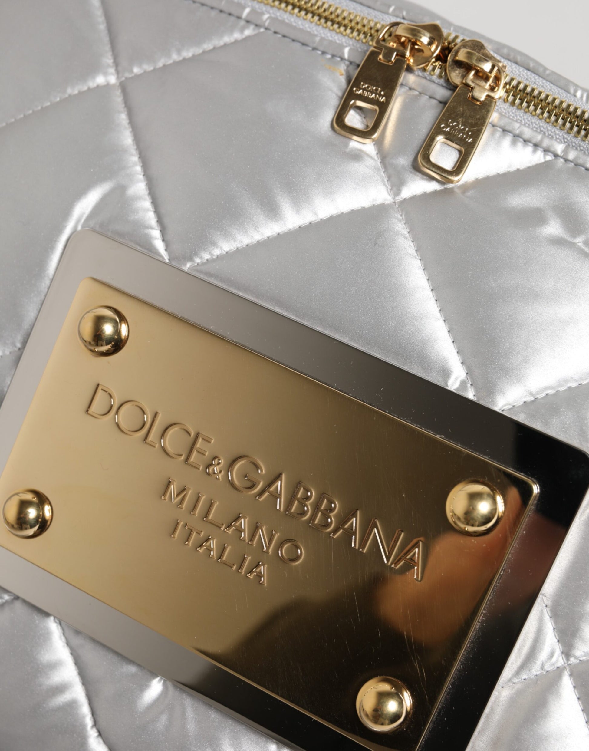Silver Quilted Filled Crossbody Shoulder Bag SICILY Bag