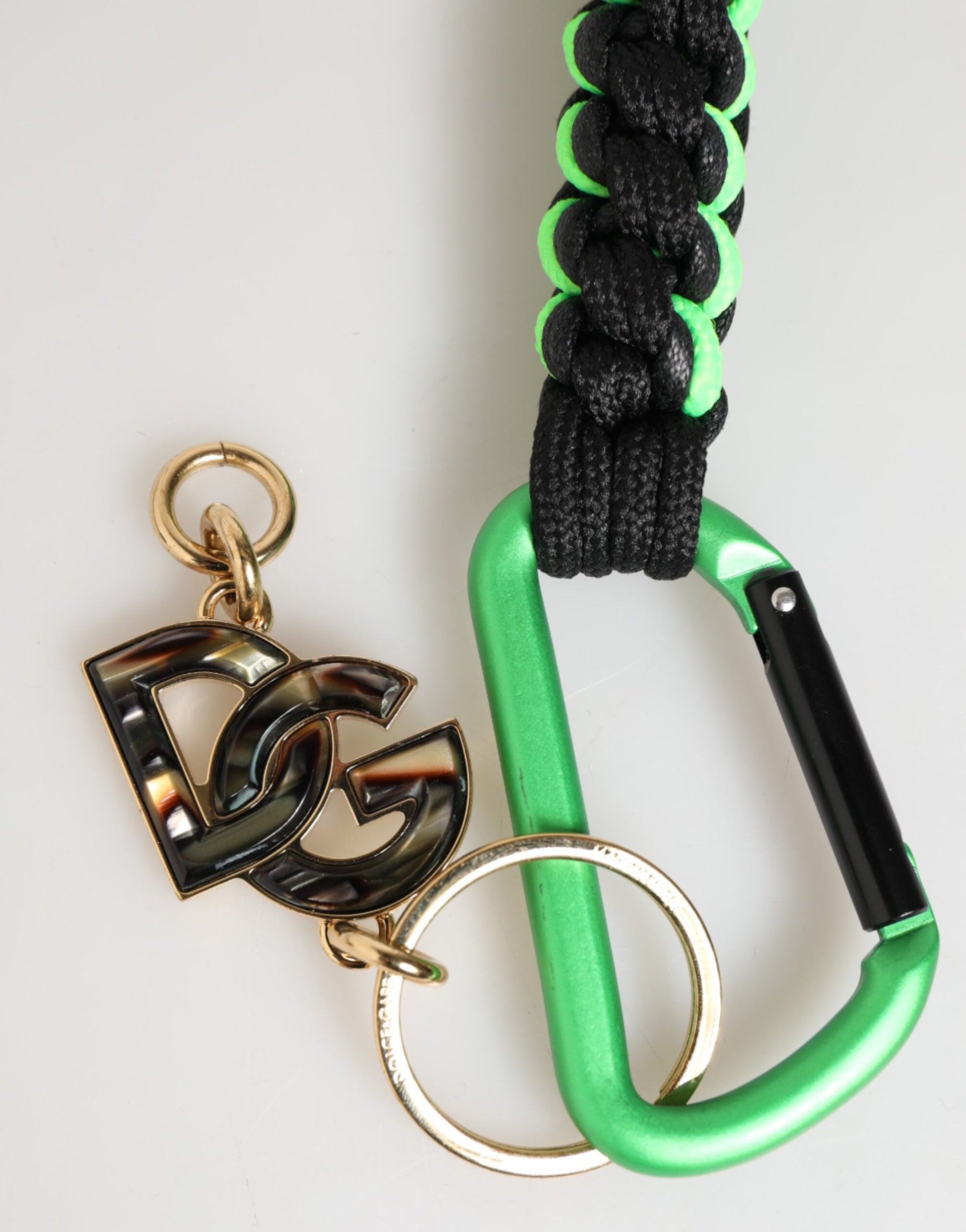 Cordon en ruban de polyester multicolore avec logo DG, porte-clés.