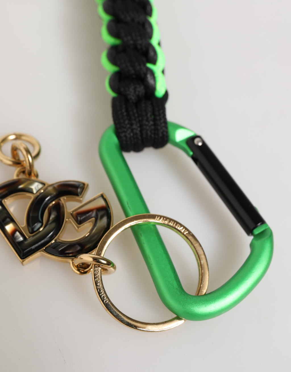 Cordon en ruban de polyester multicolore avec logo DG, porte-clés.