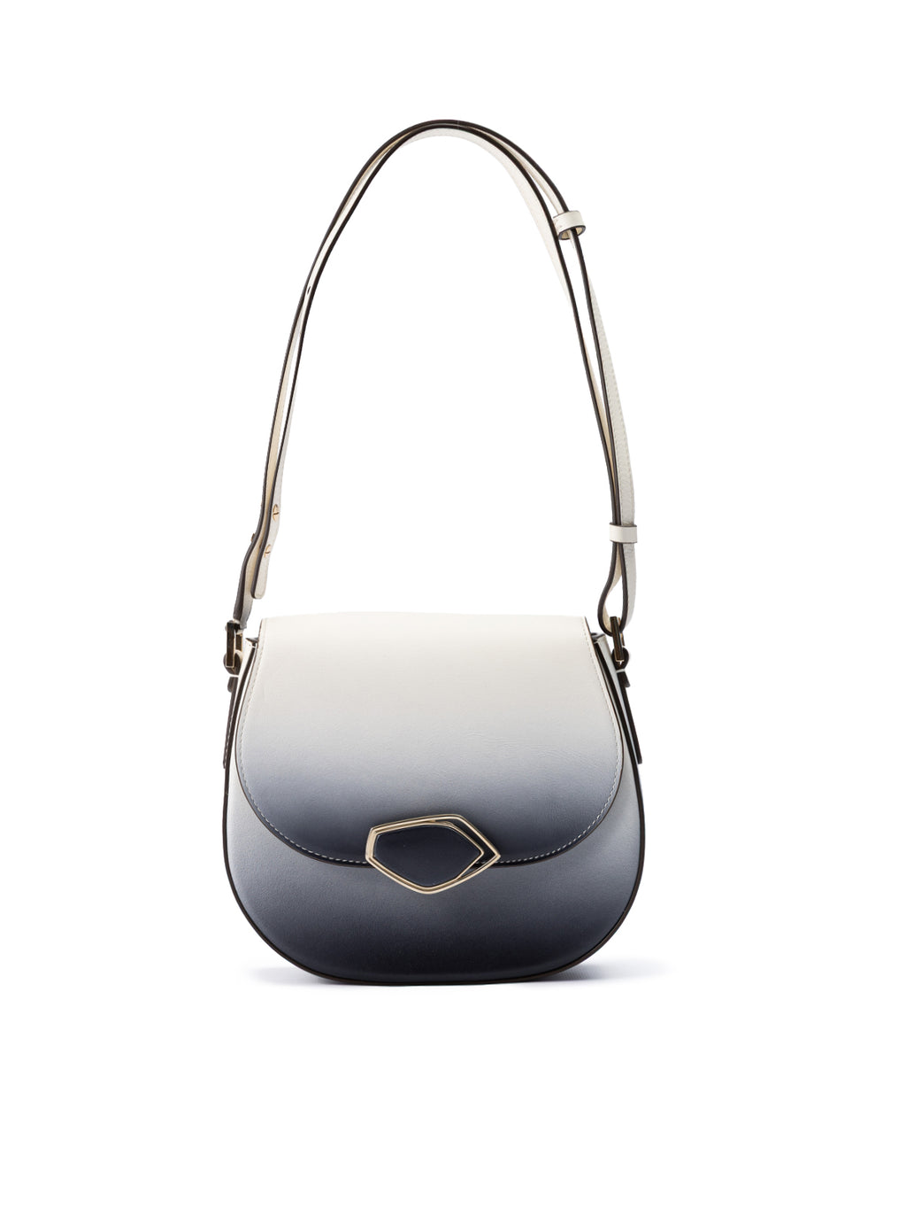 Sac à bandoulière en cuir bicolore