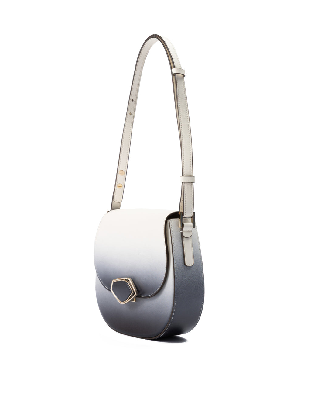 Sac à bandoulière en cuir bicolore
