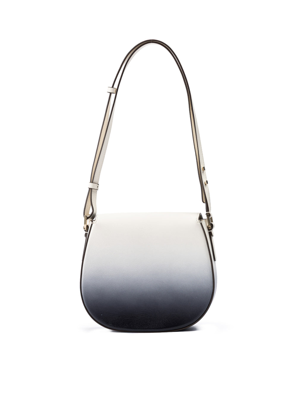 Sac à bandoulière en cuir bicolore