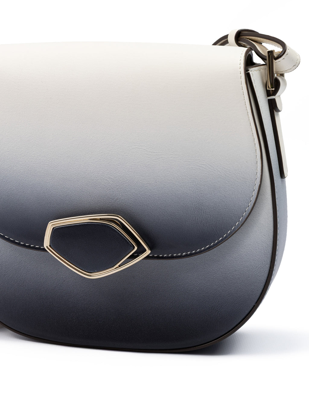 Sac à bandoulière en cuir bicolore
