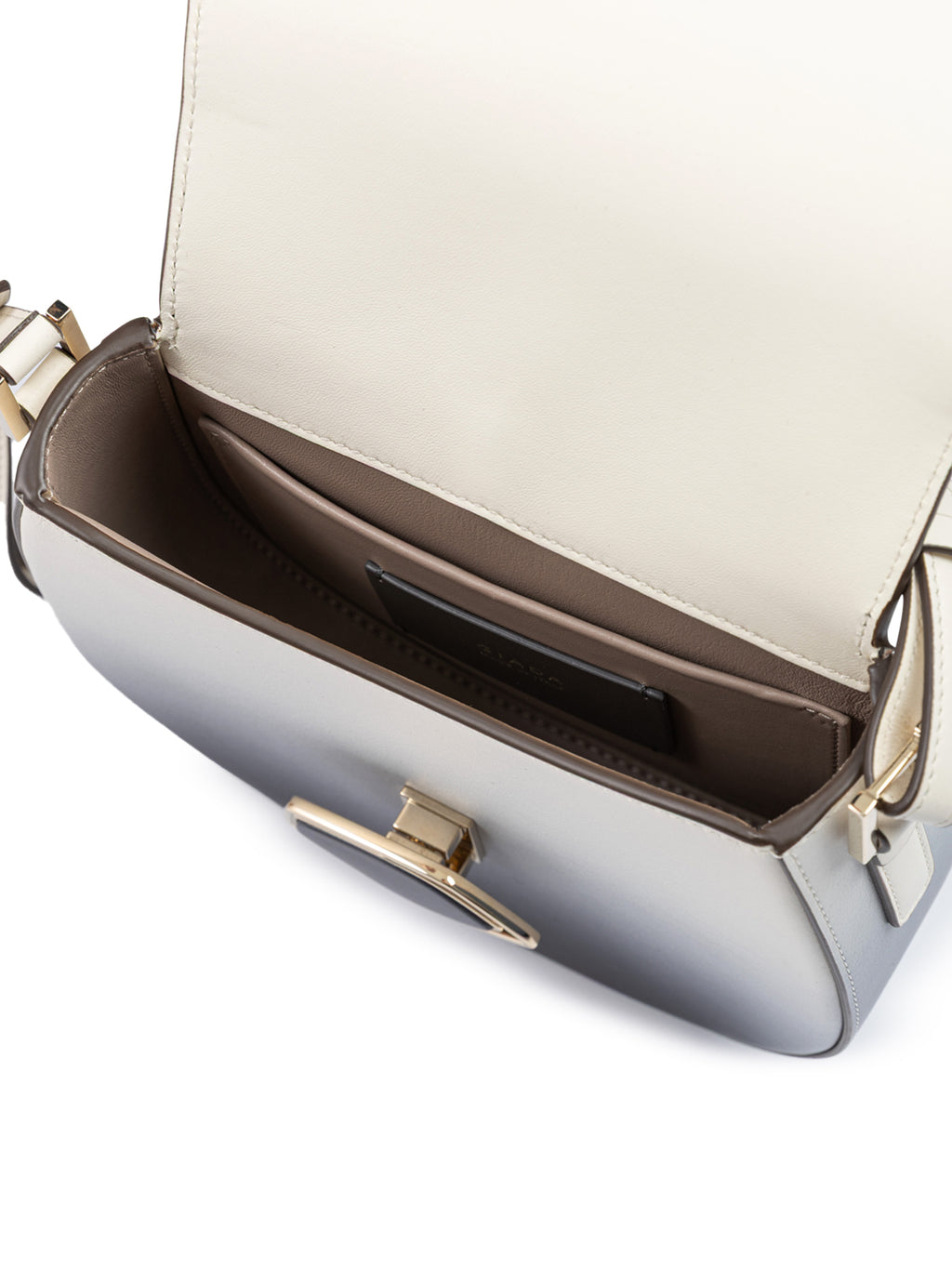 Sac à bandoulière en cuir bicolore