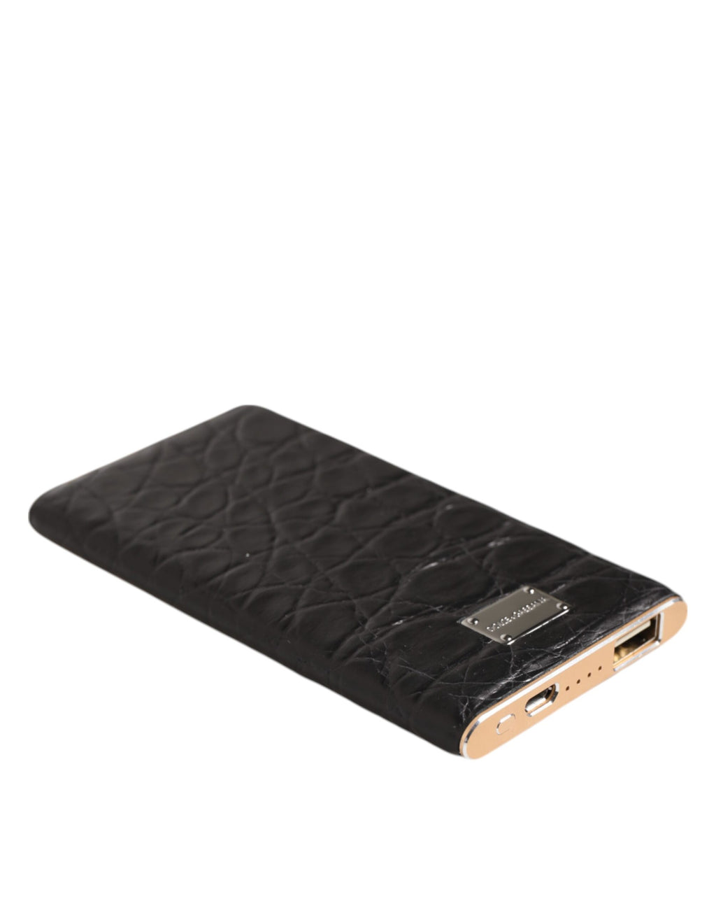 Chargeur externe USB en cuir noir exotique 3000mAh