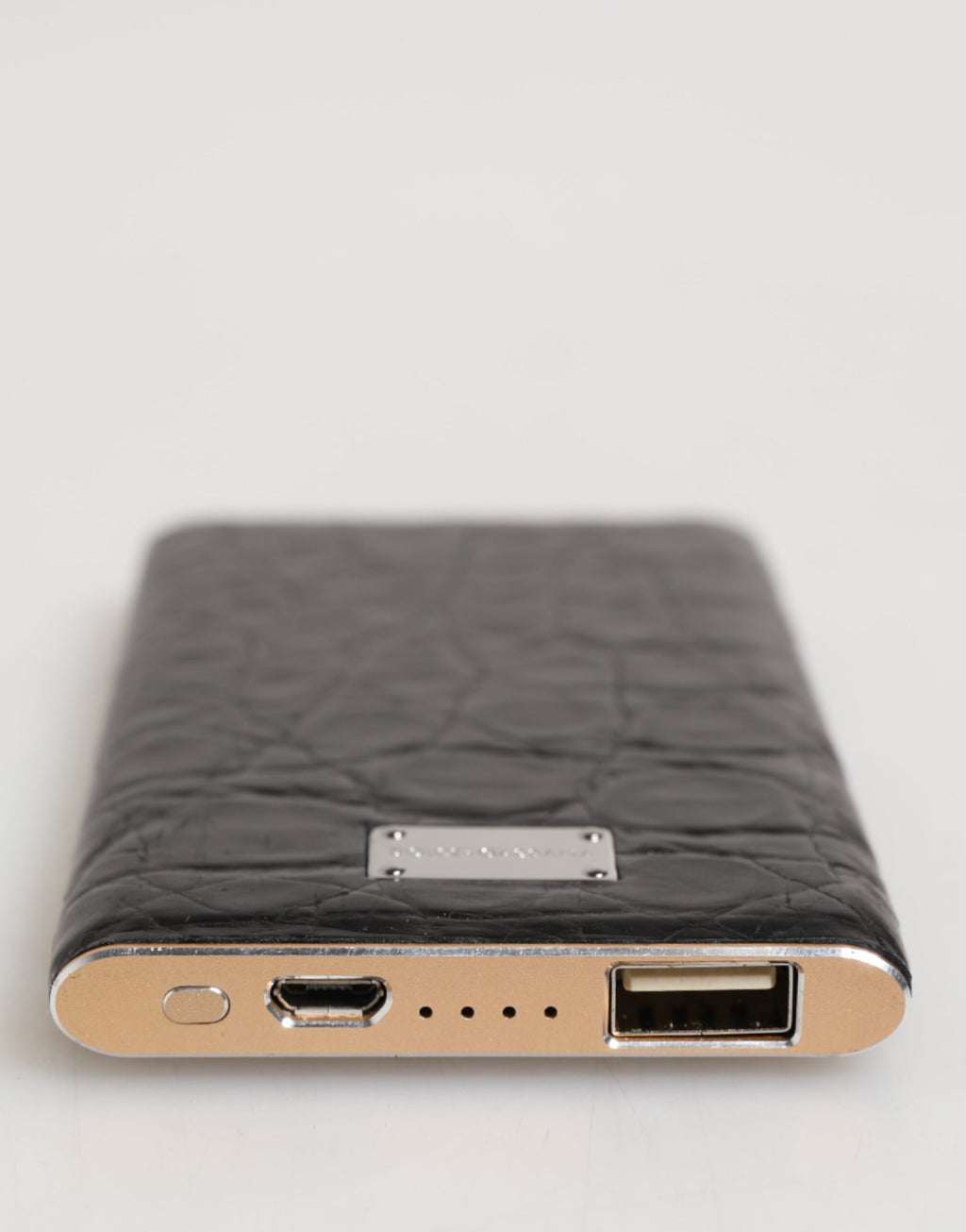 Chargeur externe USB en cuir noir exotique 3000mAh