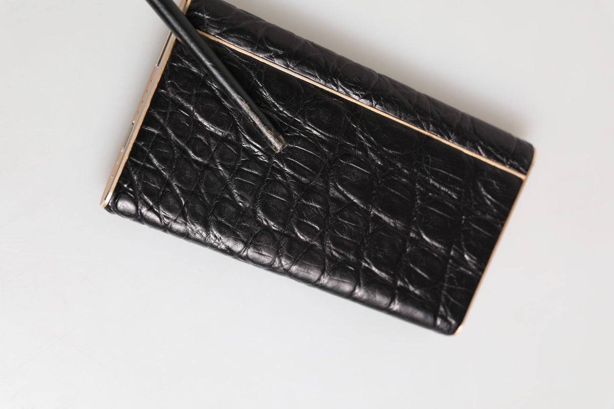 Chargeur externe USB en cuir noir exotique 3000mAh