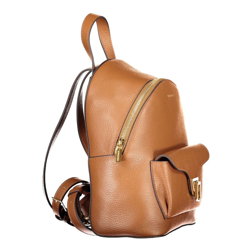 Marrone Leather Women Backpack