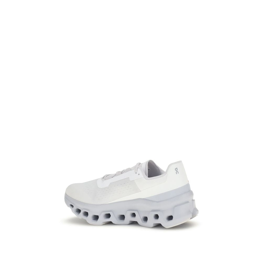 White Polyester Athletic Sneakers