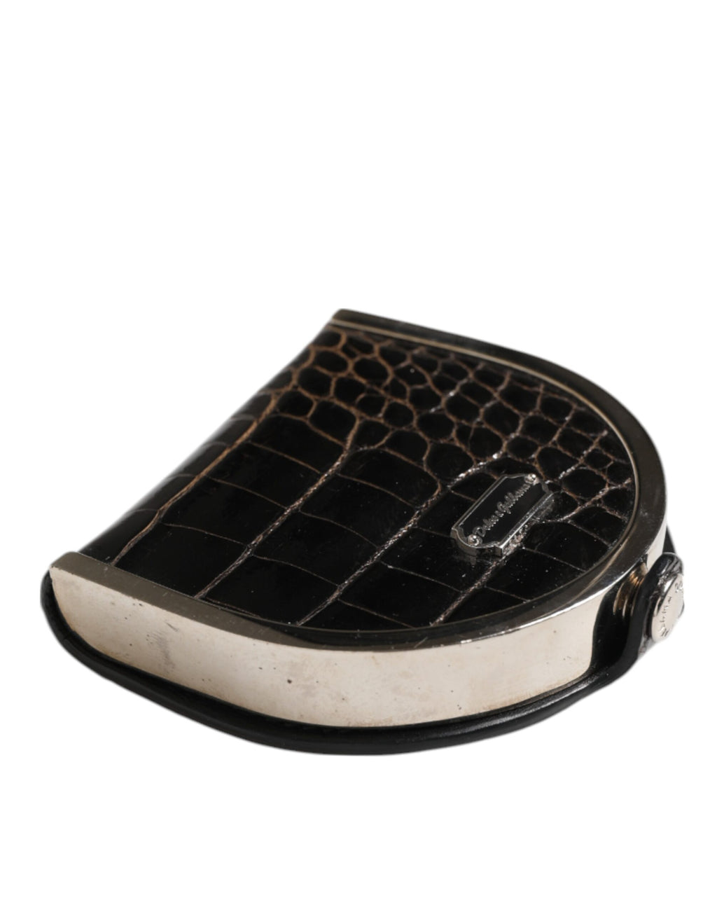 Black Polished Crocodile Leather Mens Coin Purse Wallet