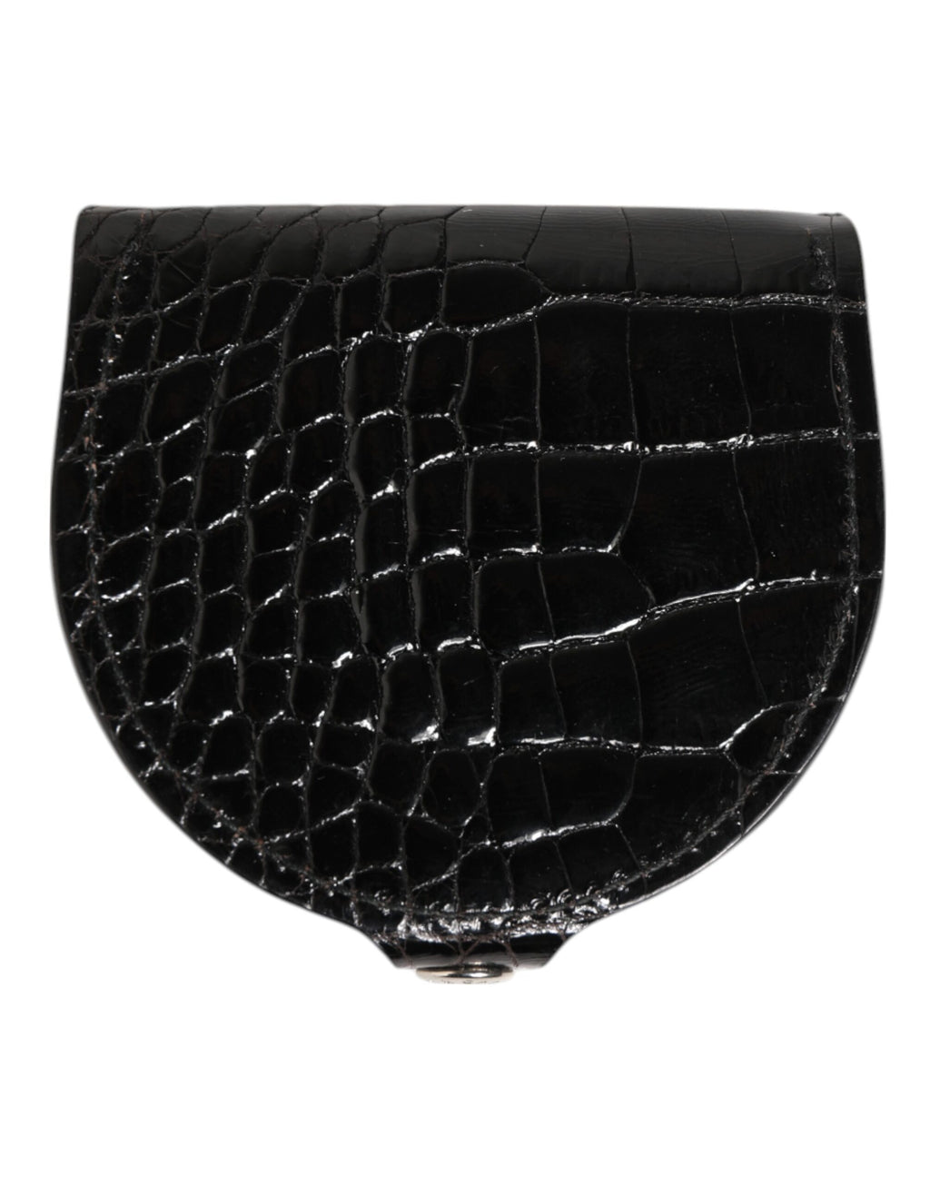 Black Polished Crocodile Leather Mens Coin Purse Wallet