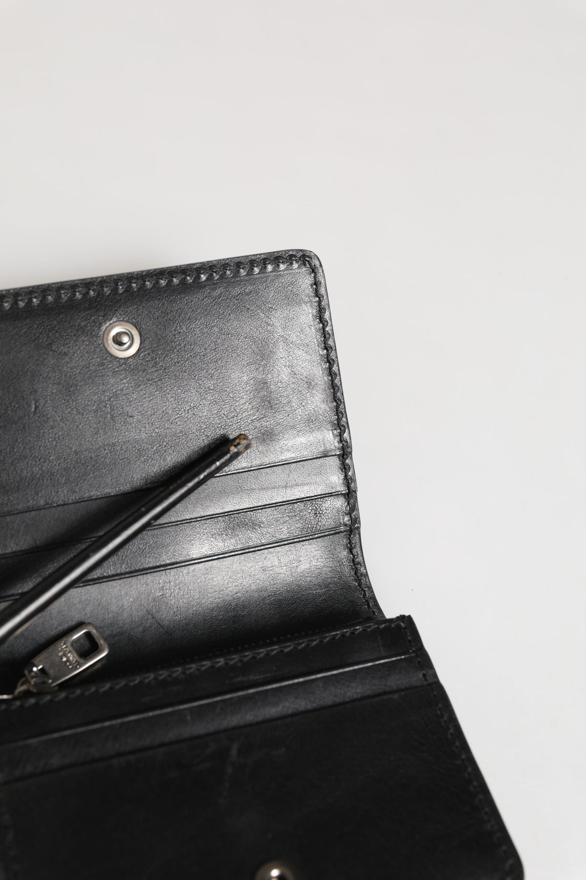 Black Leather Bifold Card Holder Mens Coin Purse Key Clip Wallet