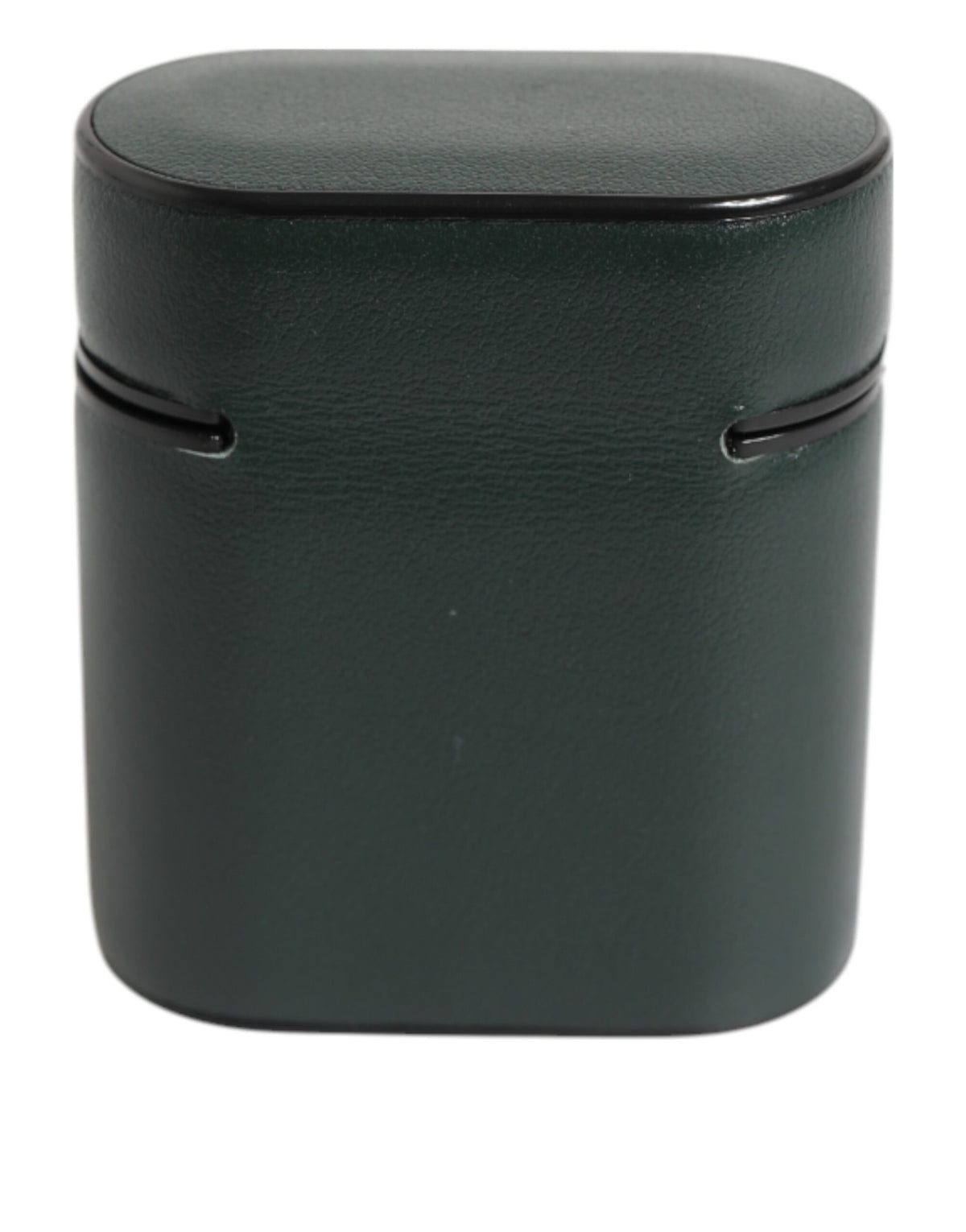 Army Green Calfskin Leather Logo Flip Holder Airpods Case