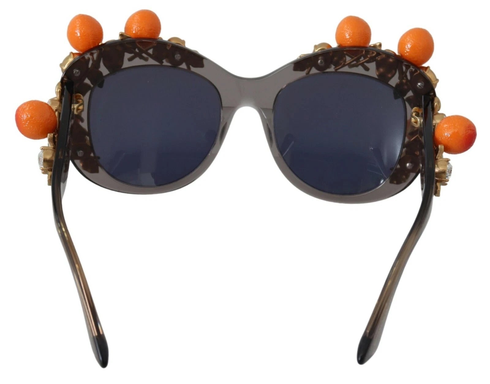 DG4283B Sonnenbrille mit Acetatkristallen und orangefarbenen Applikationen