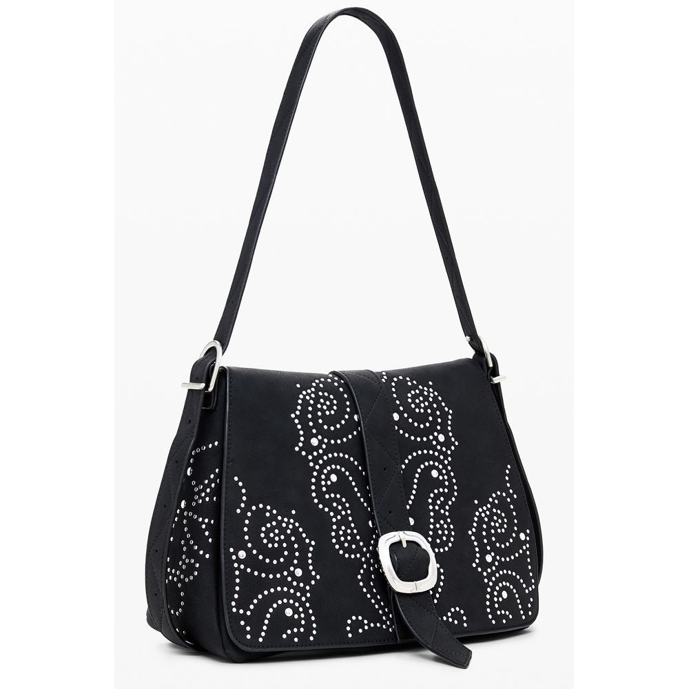 "Black Polyurethane Women's Handbag"