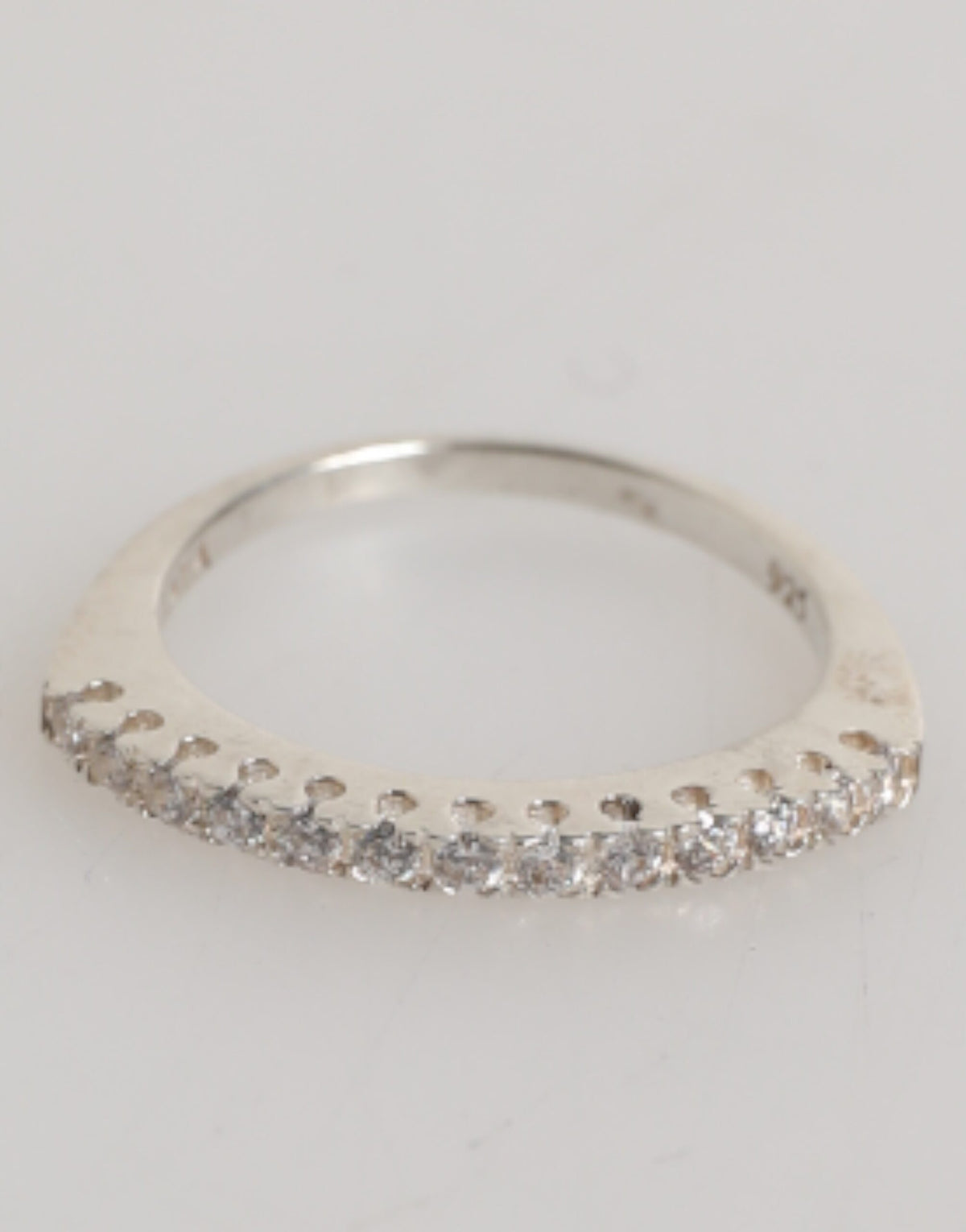Sterling Silver 925 Band Pave CZ Crystal Eternity Ring