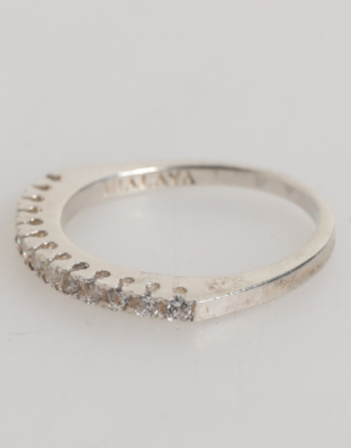 Sterling Silver 925 Band Pave CZ Crystal Eternity Ring