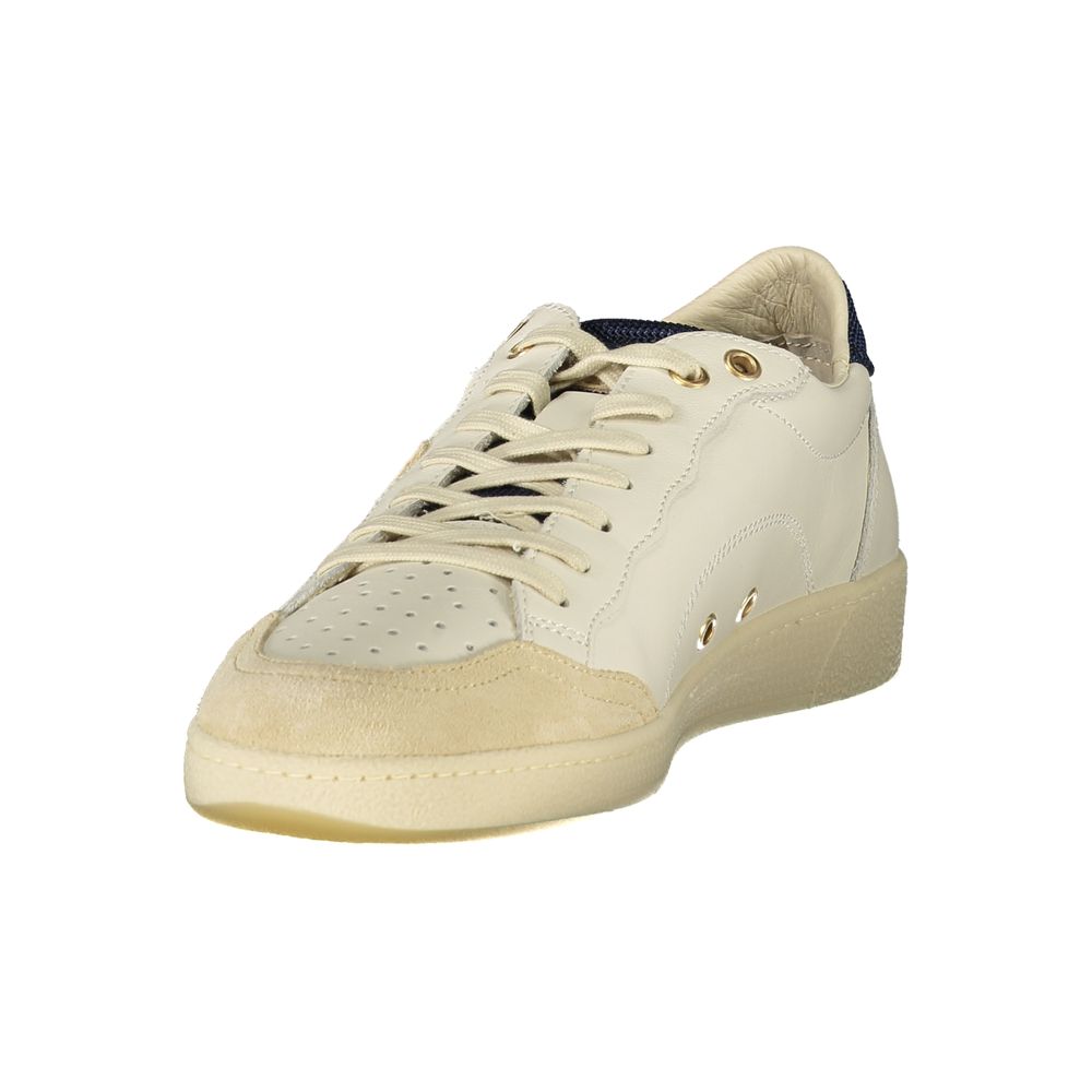 White Polyurethane Men Sneaker
