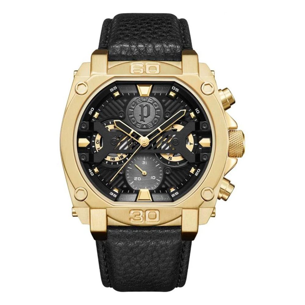Montre en cuir noir