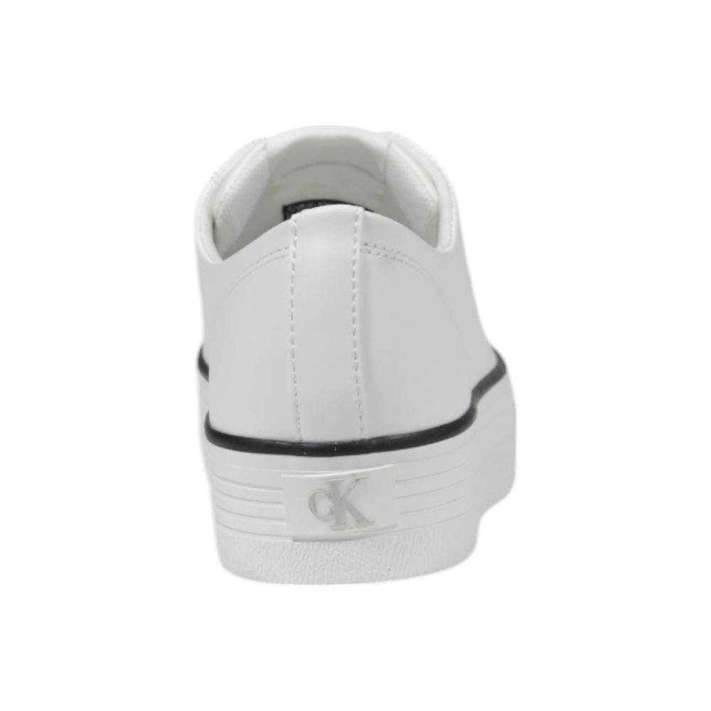 Black And White Leather Platform Sneakers
