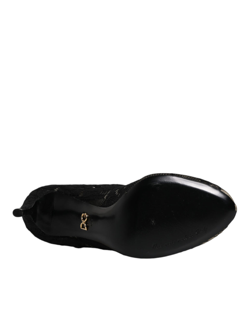 Bottines mi-mollet en dentelle noire extensible avec talons