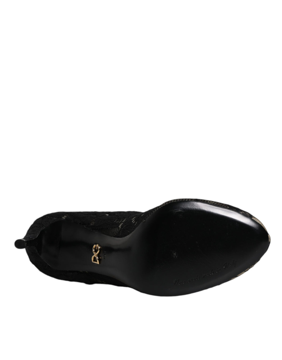 Bottines mi-mollet en dentelle noire extensible avec talons