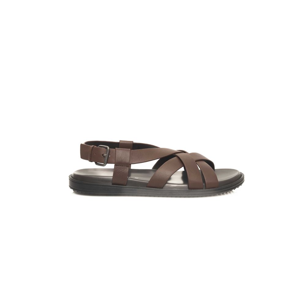 Sandale en cuir de vachette marron pour homme