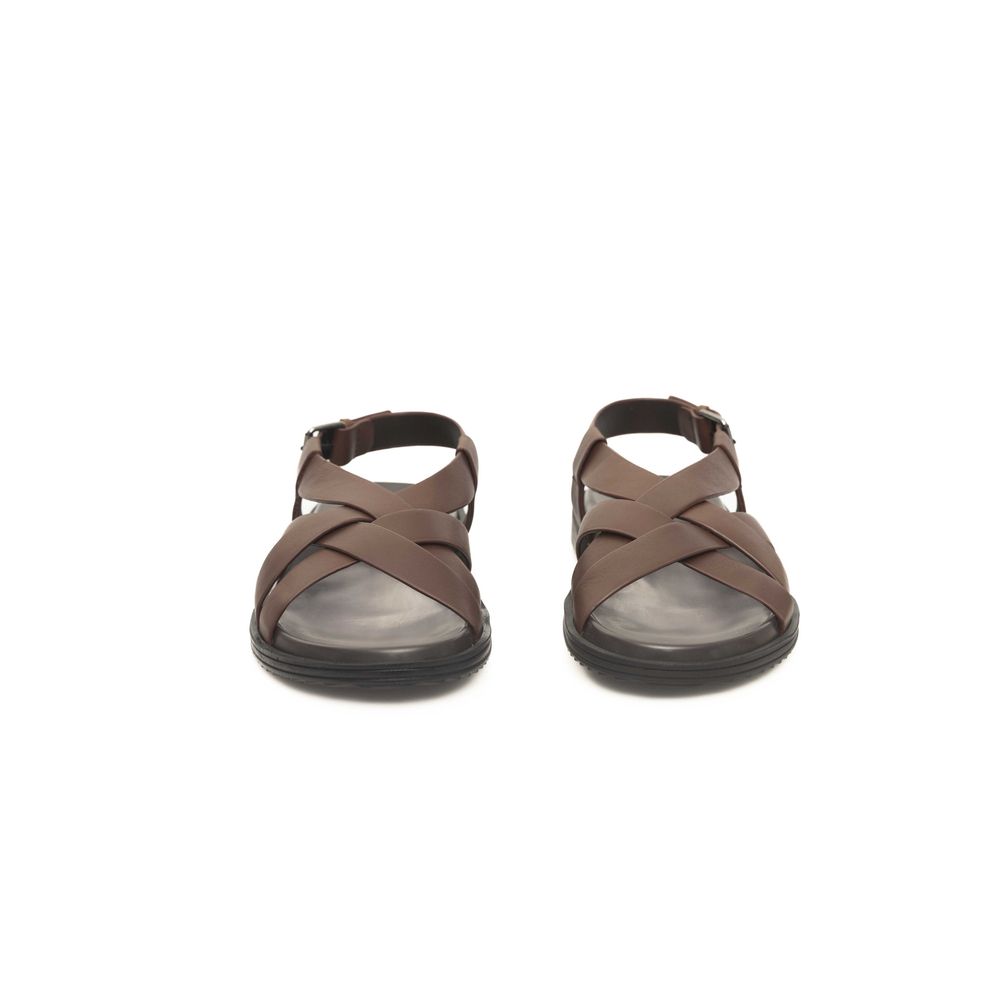 Sandale en cuir de vachette marron pour homme