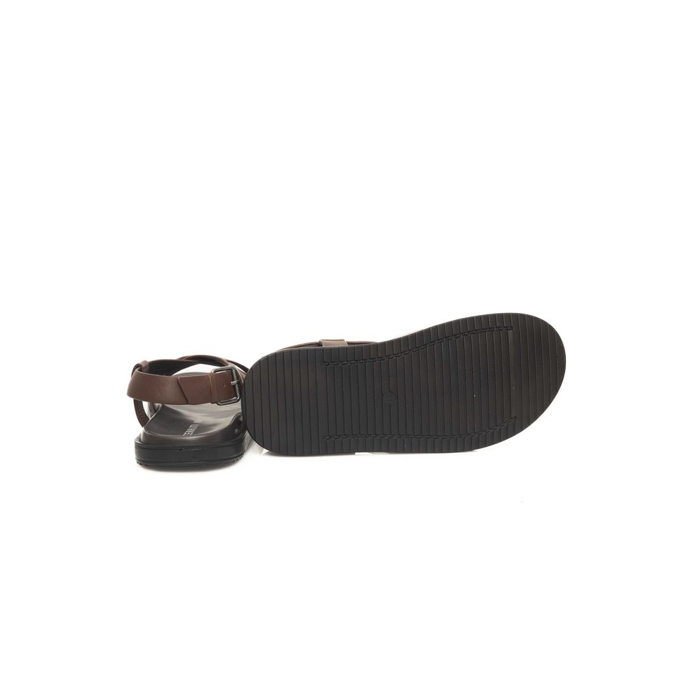 Sandale en cuir de vachette marron pour homme