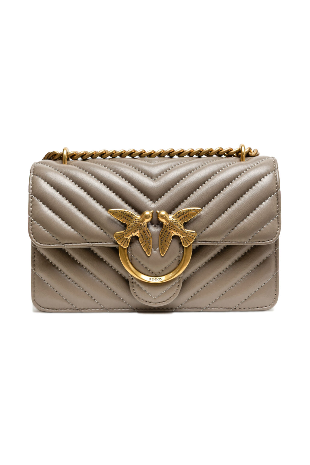 Mini sac Love Bag gris à motif chevron