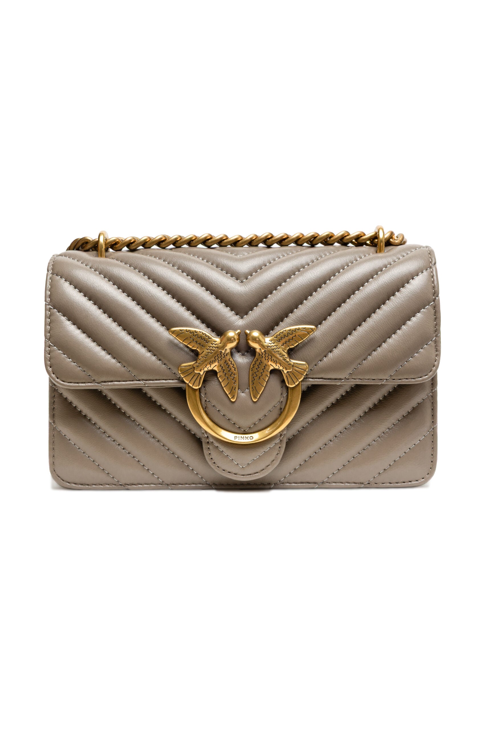 Mini sac Love Bag gris à motif chevron