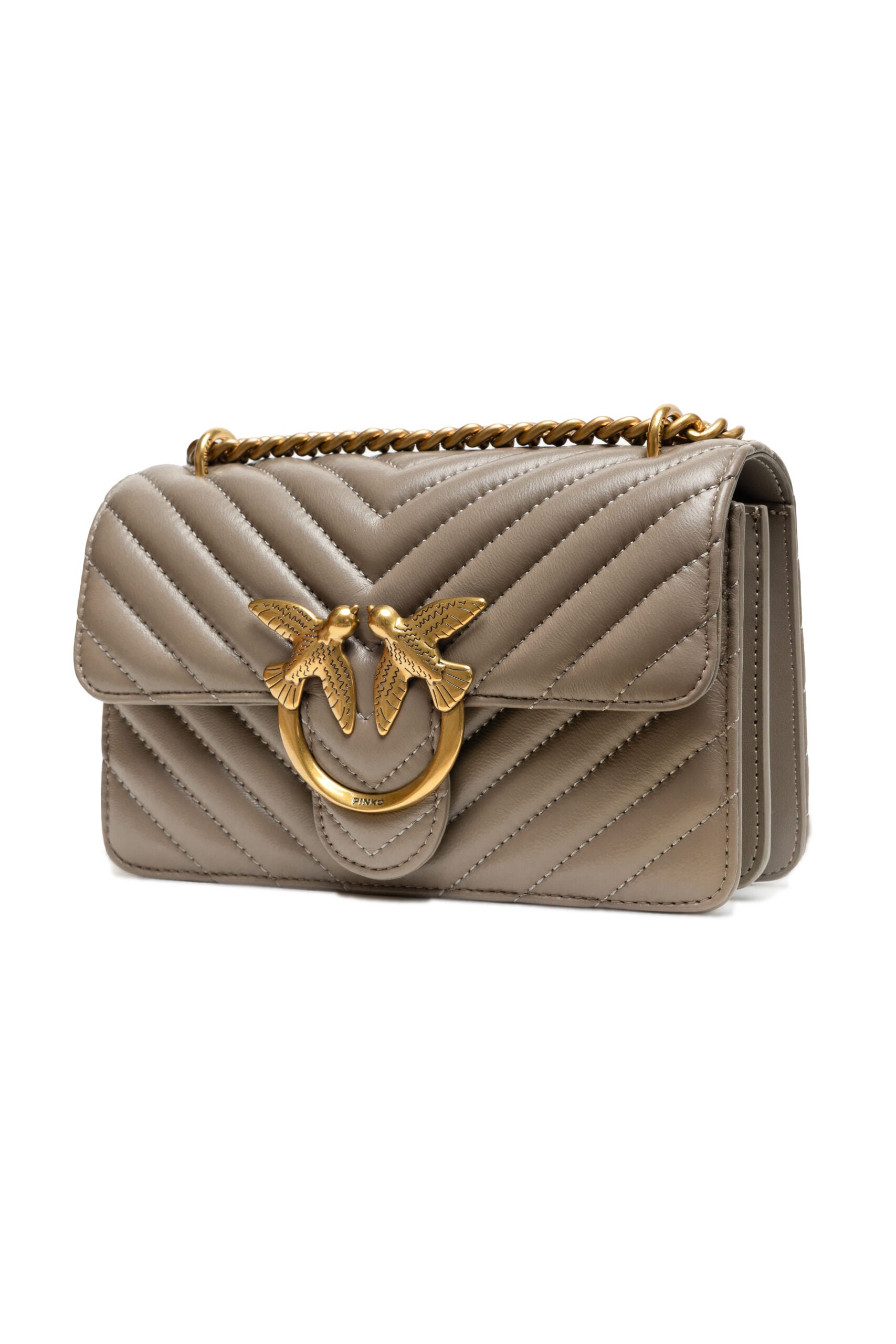 Mini sac Love Bag gris à motif chevron