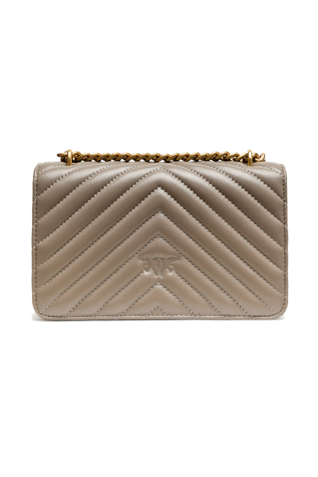 Mini sac Love Bag gris à motif chevron