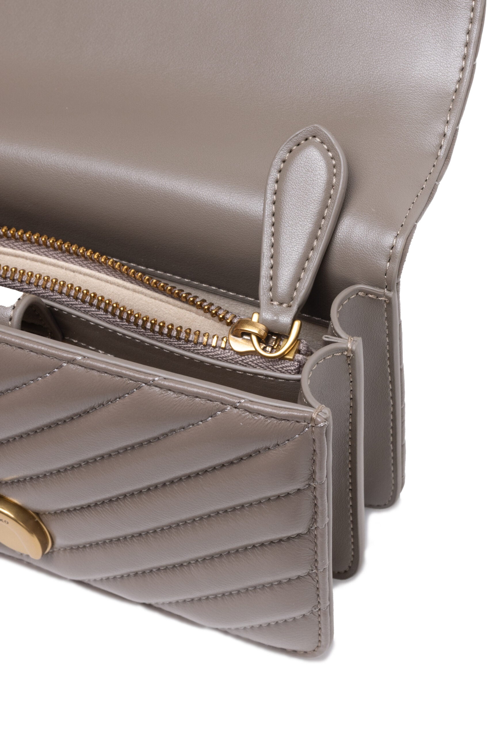 Mini sac Love Bag gris à motif chevron