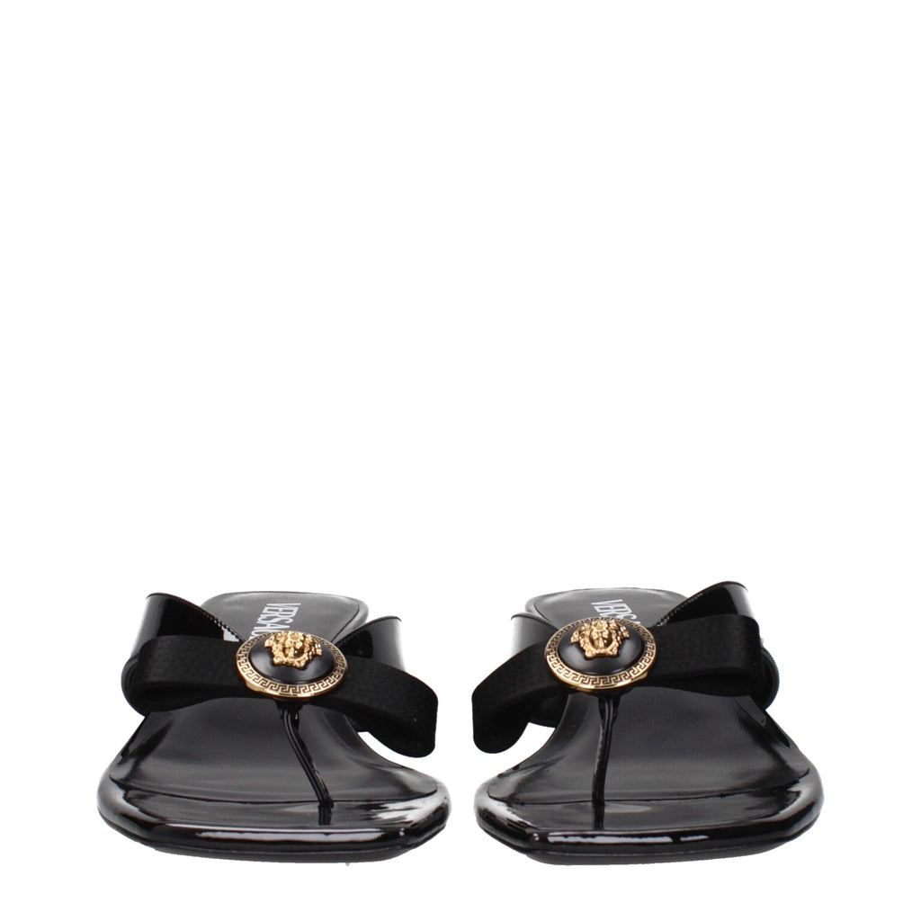 Black Leather Stiletto Heel Sandals