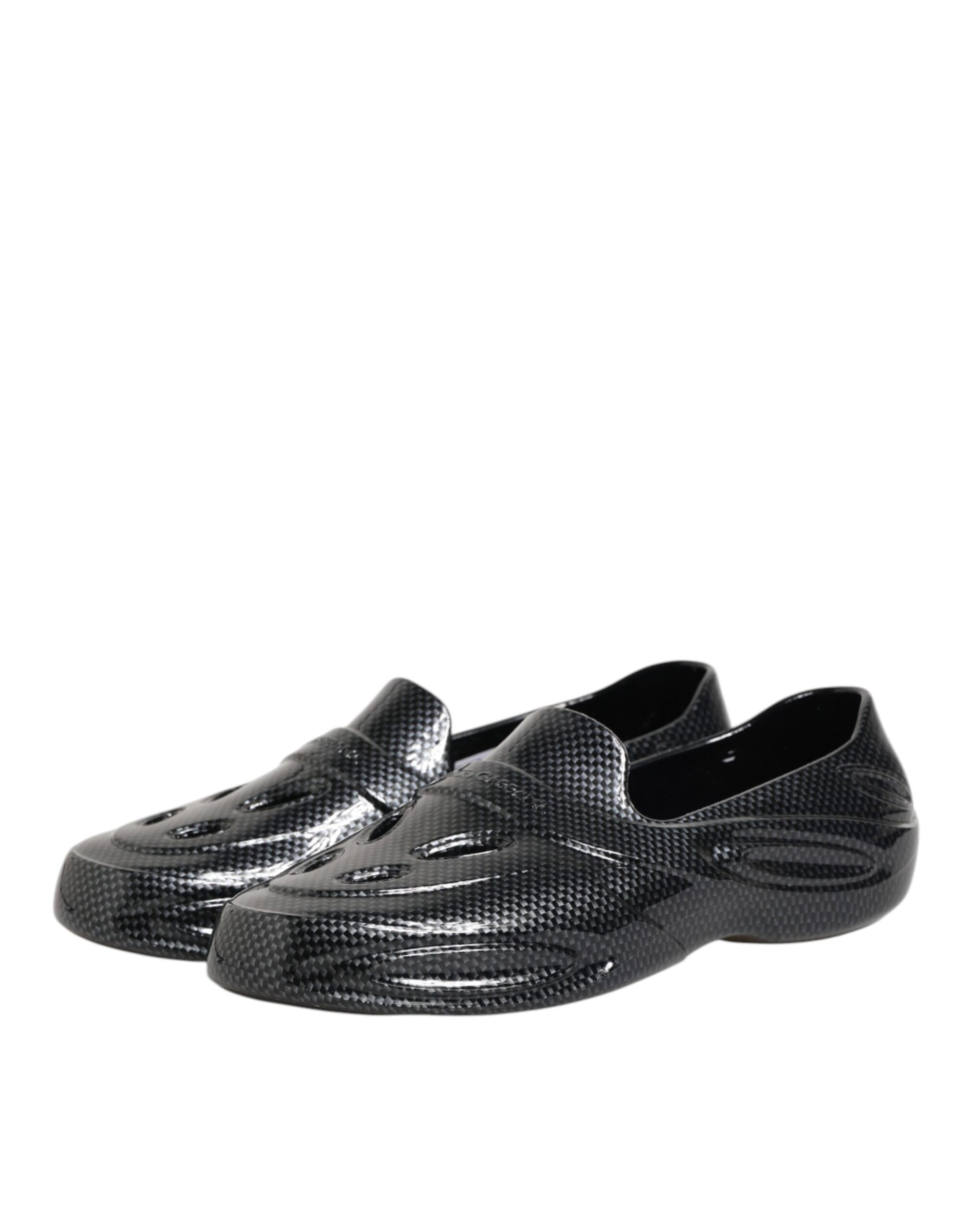 Black Rubber Slides Low Top Sneakers Shoes