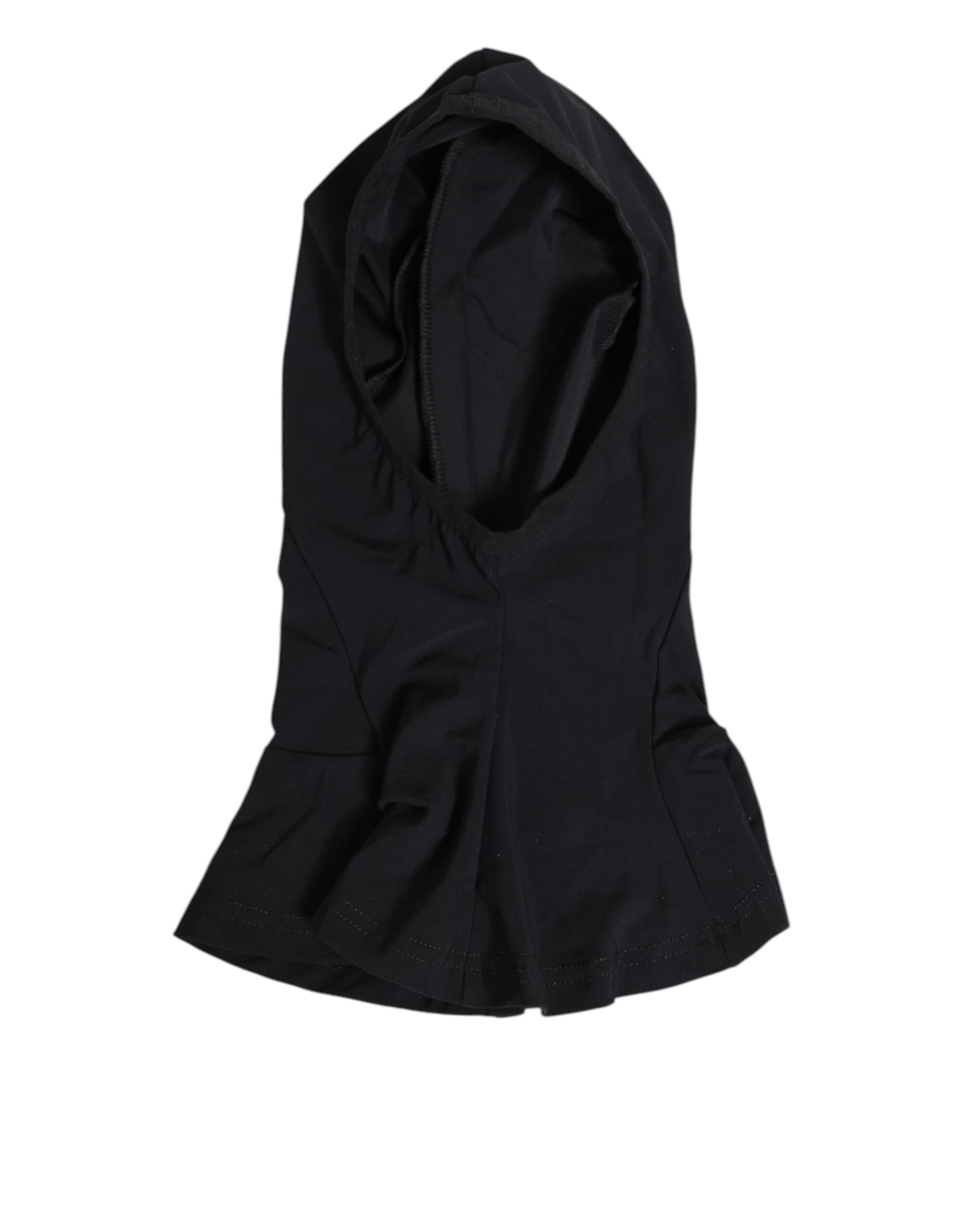 Black Nylon Elastane Balaclava Hood Face Cover Hat