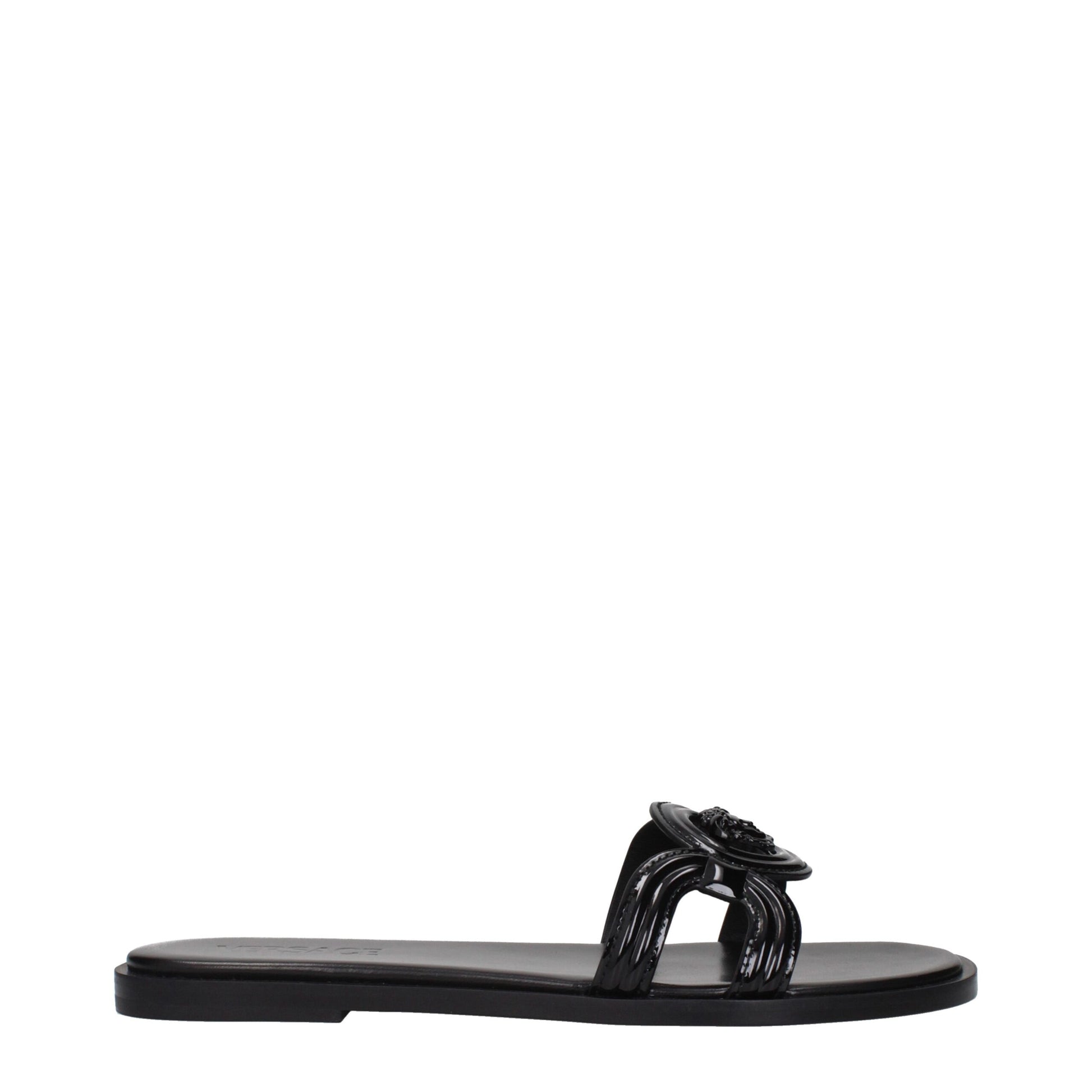 Black Leather Slippers