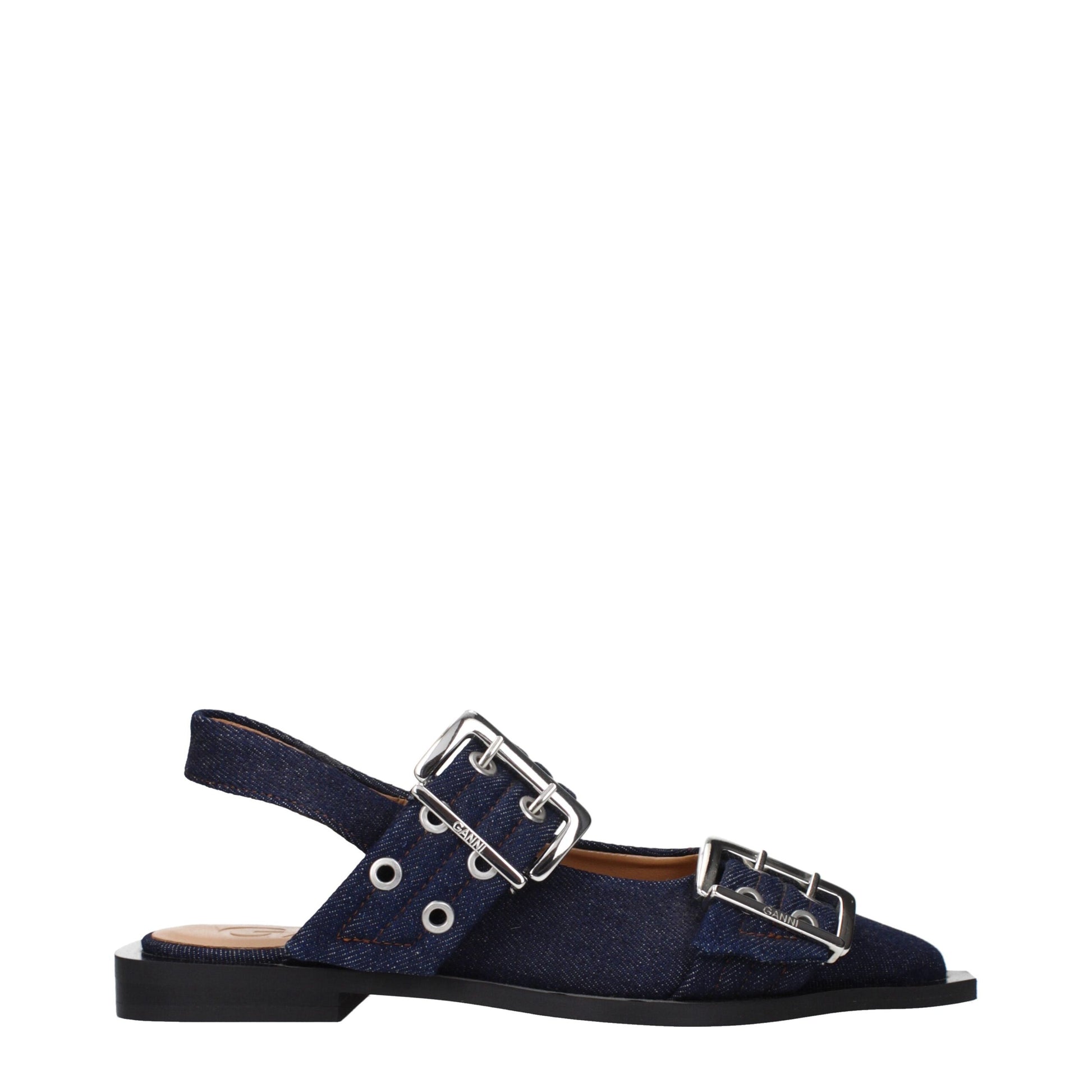 Blue Fabric Sandals
