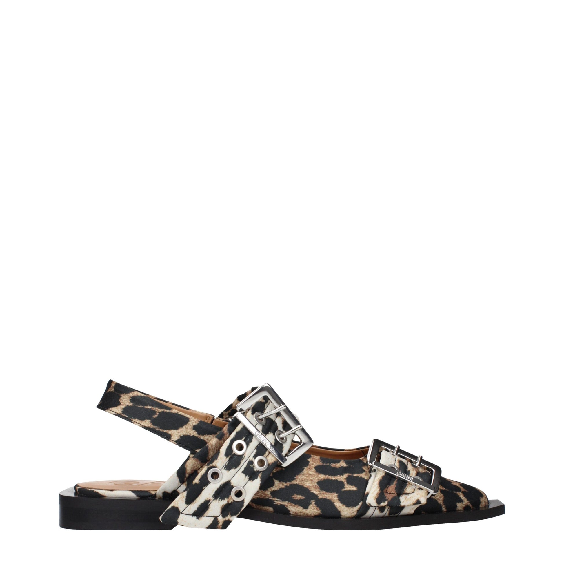 Brown Fabric Sandals