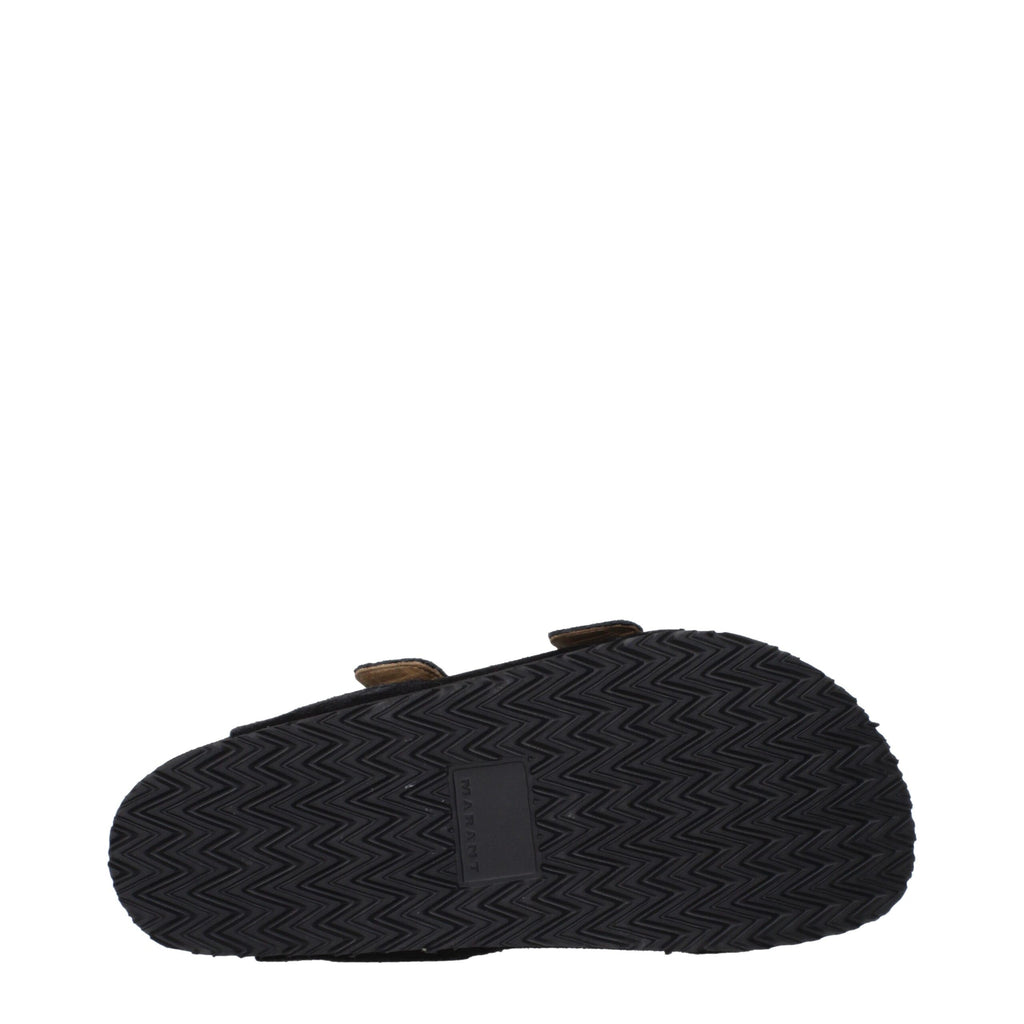 Black Leather Slippers