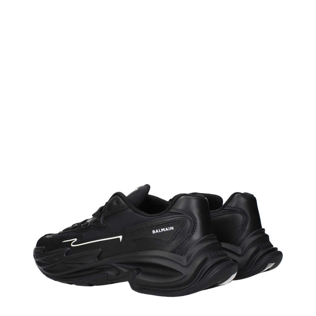 Black Leather Athletic Sneakers