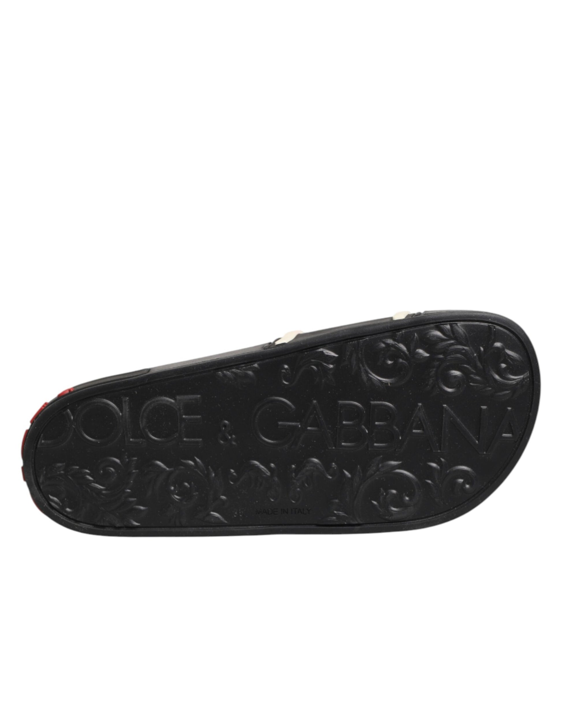 Black Rubber Slides Sandals Beachwear Shoes