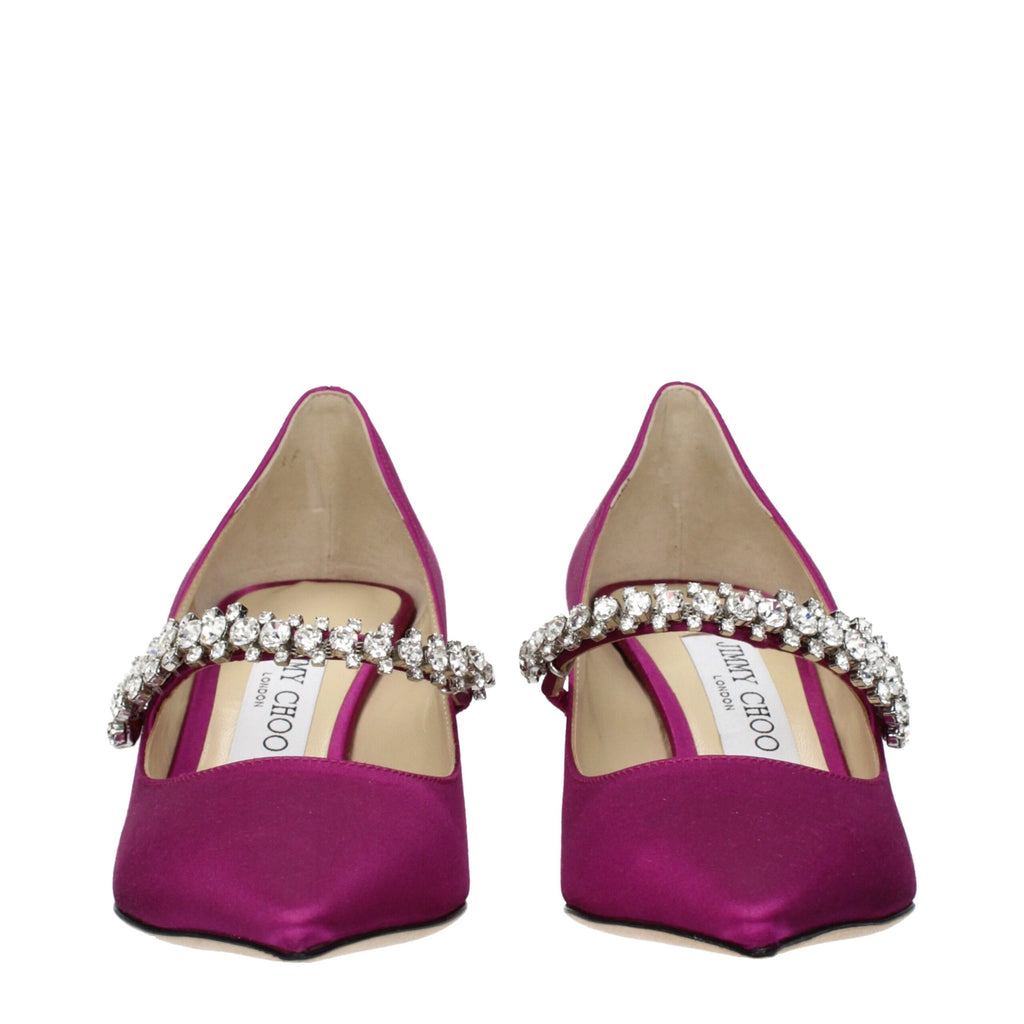 Pink Satin Mid Heel Pumps