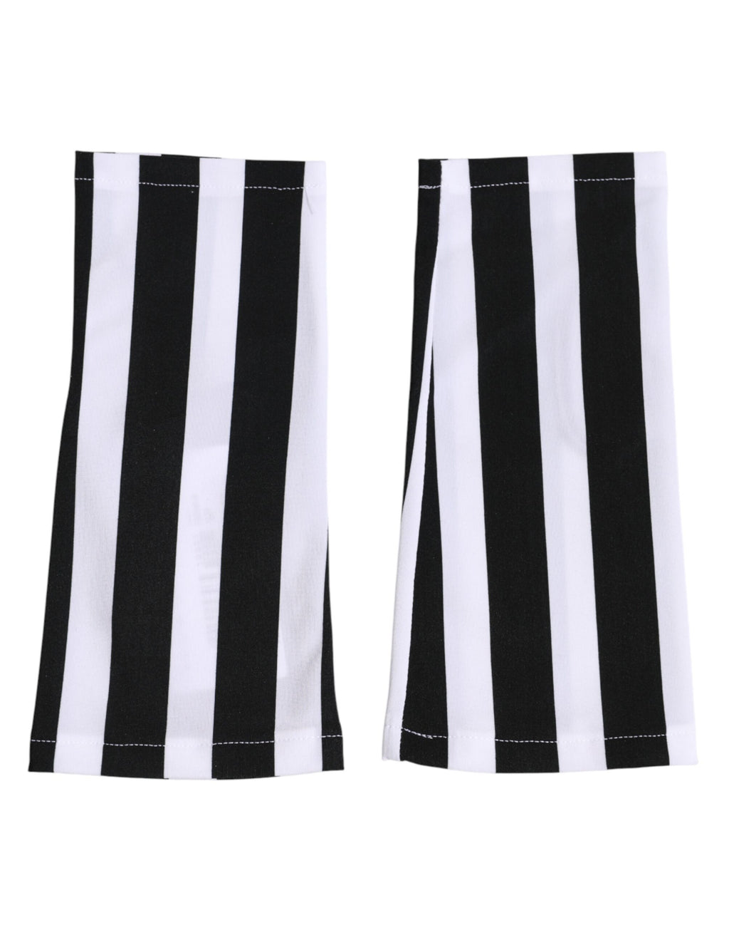 Black White Nylon Fingerless Wrist Length Gloves
